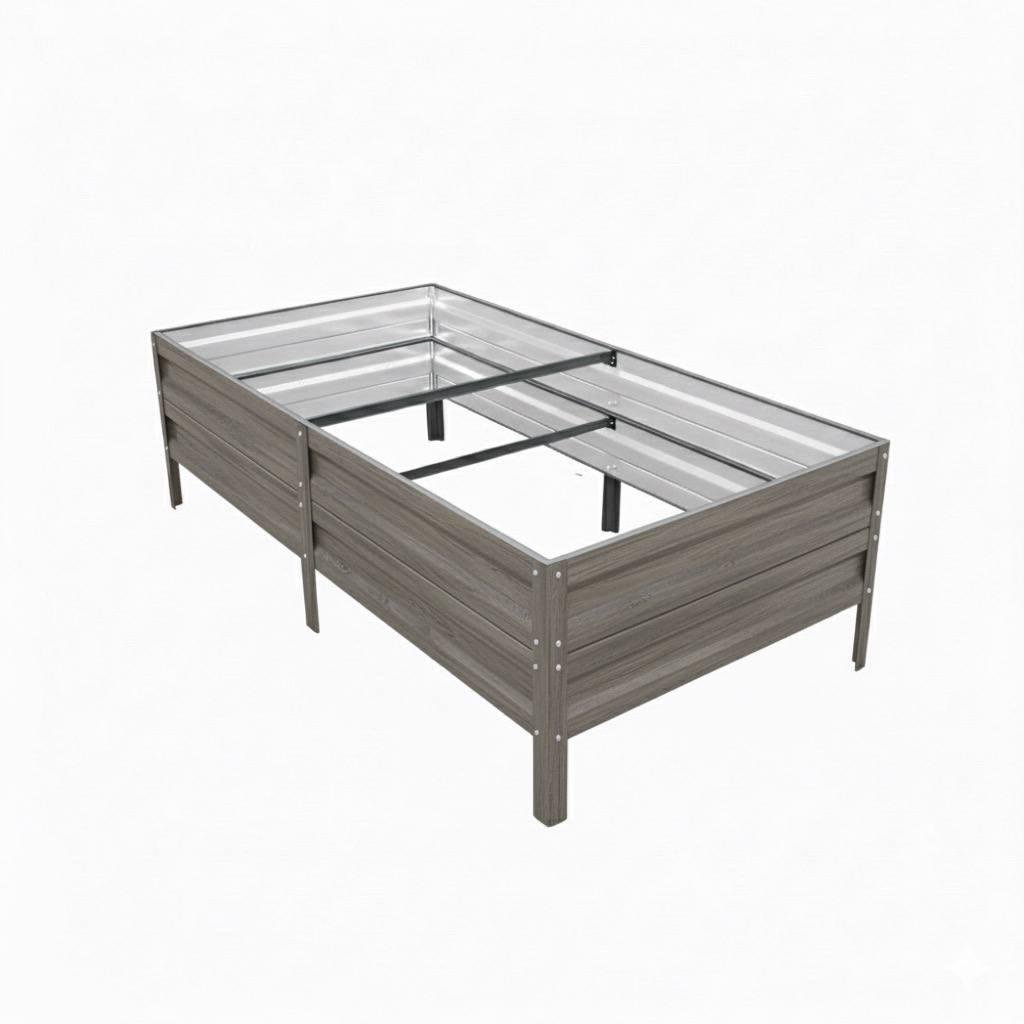 Грядка оцинкована цинк 0,65 мм 2x1х0,4 м Grey wood (30238711)