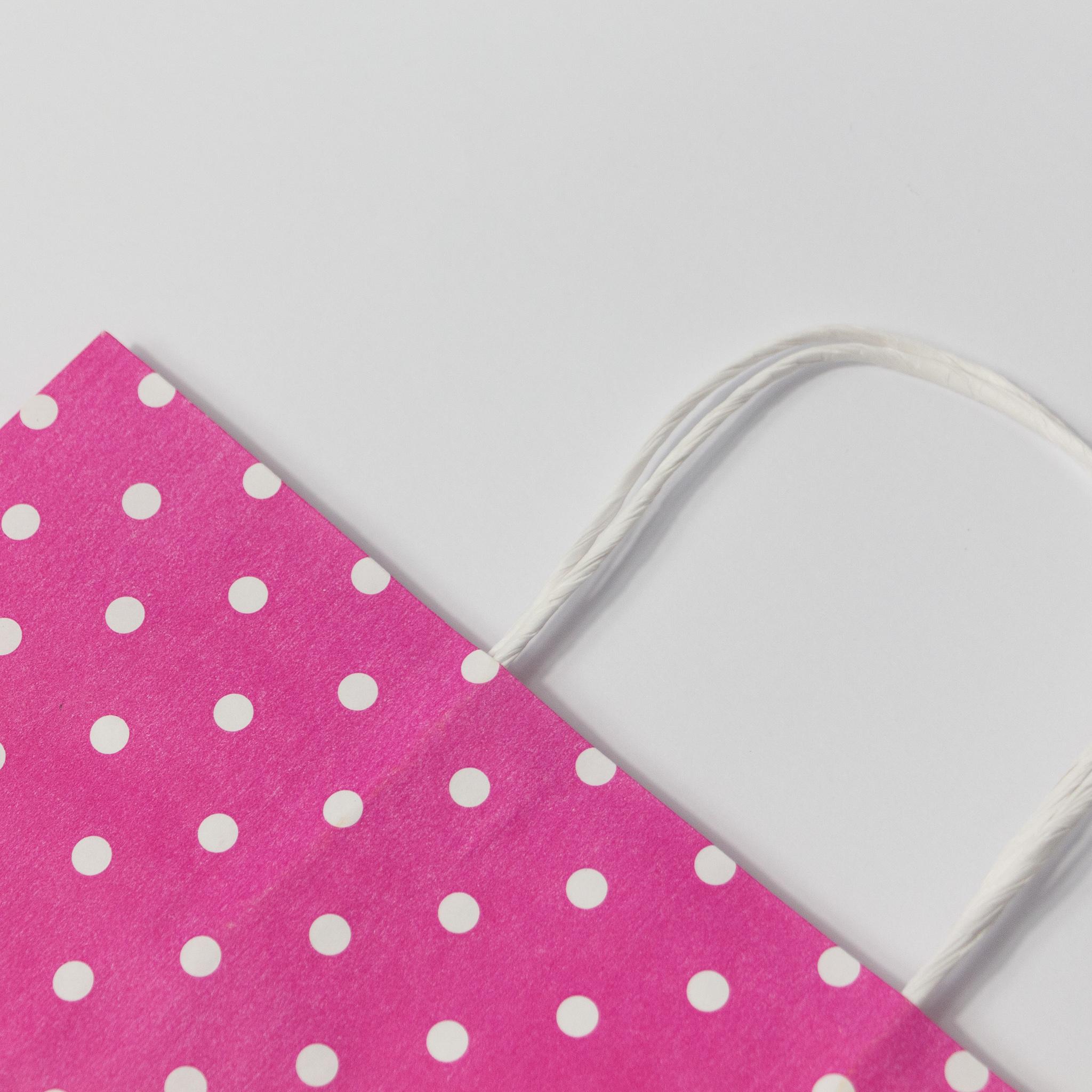 Пакет бумажный с кручеными ручками Eko-kraft 260х150х350 мм 50 шт. Розовый - фото 6