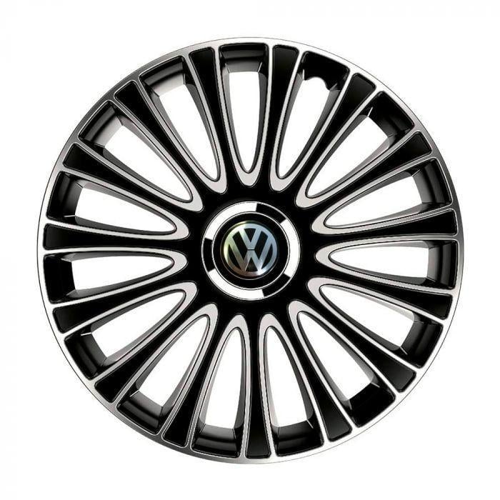 Колпаки для колес 4 Racing Le Mans Pro R16 с логотипом Volkswagen 4 шт. Silver/Black
