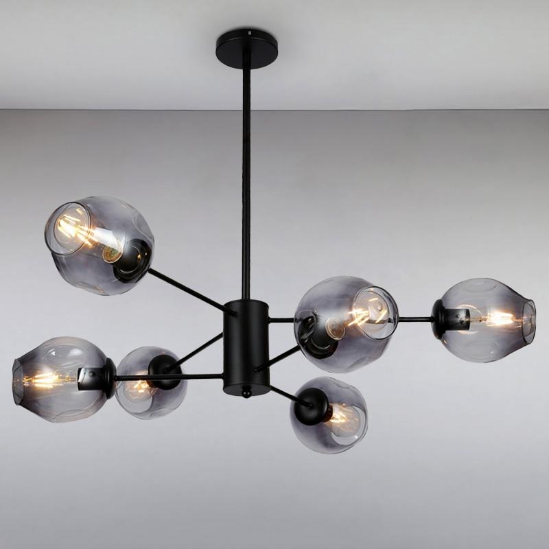 Люстра подвесная молекула Light House LS-15178-6 BK+BK на шесть ламп Черный