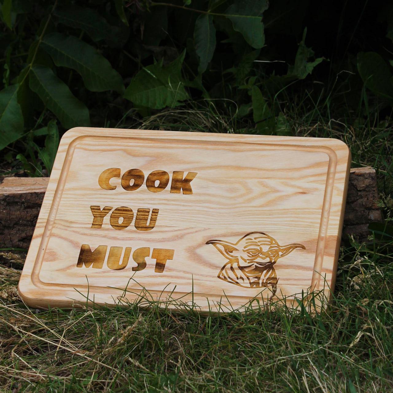 ᐉ Дошка кухонна прямокутна з гравіюванням Йода 25x40 см (SP00608 ...