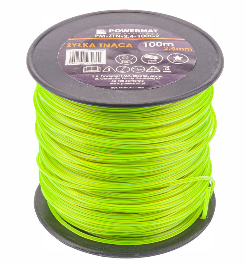 Леска для мотокосы Powermat PM-ZTN-2.4-100G2 100 м 2,40 мм Леска для мотокосы Powermat PM-ZTN-2.4-100G2 100 м 2,40 мм
