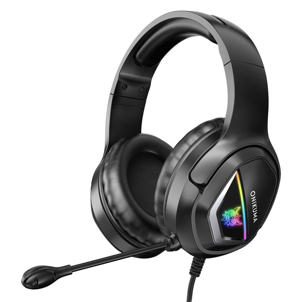 Игровые наушники Onikuma X2B с микрофоном и LED RGB подсветкой проводные Black
