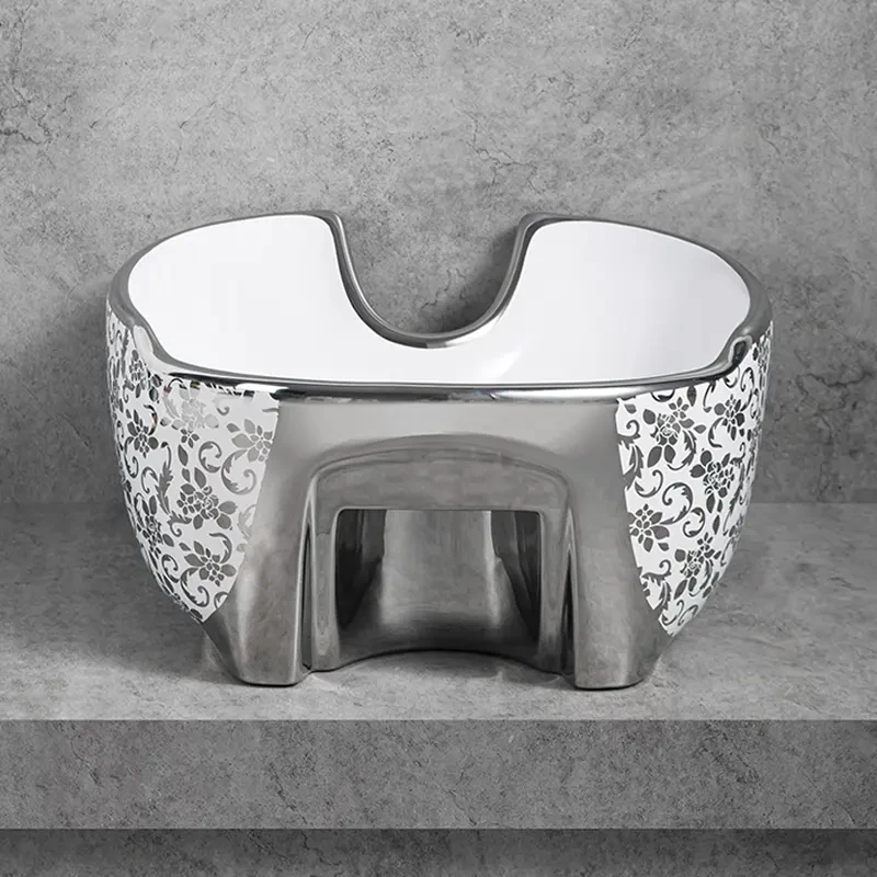 Раковина к парикмахерской мойке ДенІС professional Лилия Белая 013 керамическая Серебряный (1520593923) - фото 4 Раковина к парикмахерской мойке ДенІС professional Лилия Белая 013 керамическая Серебряный (1520593923) - фото 4