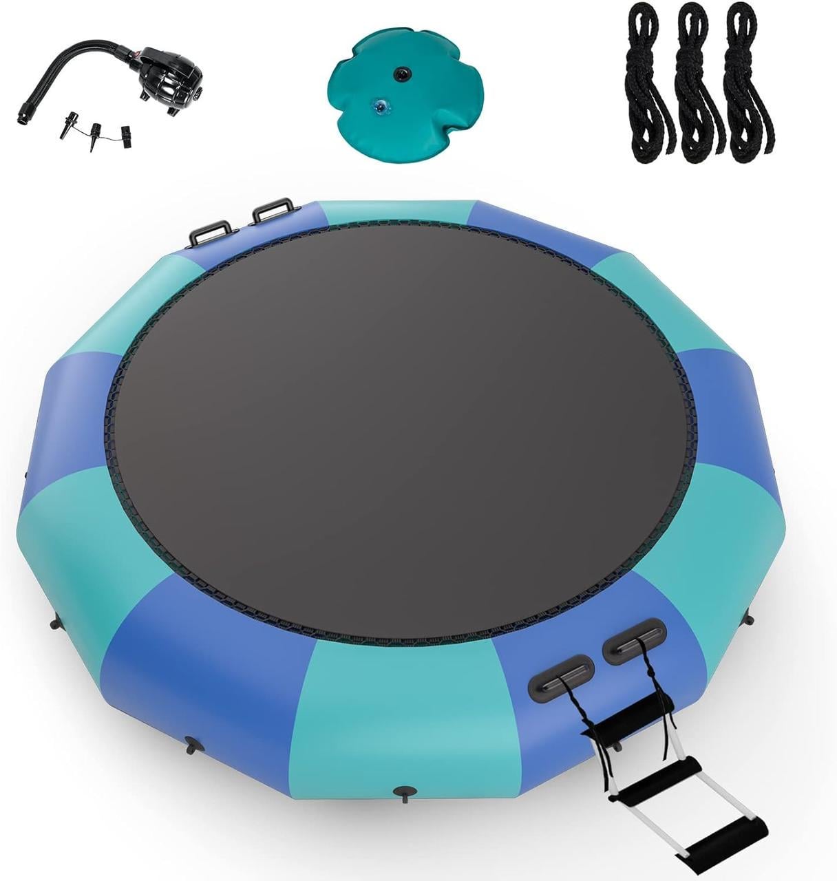 Надувний батут водний Giantex 10 футів плавальний батут з відбійником та вентилятором потужністю 500 Вт (2400156536)