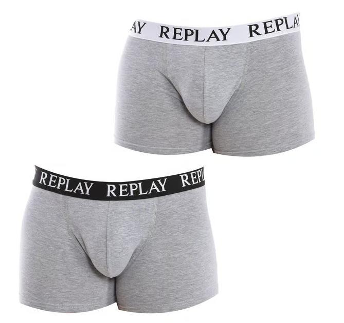 Трусы боксеры мужские анатомические Replay 2 шт. XL Серый (102576533) - фото 1