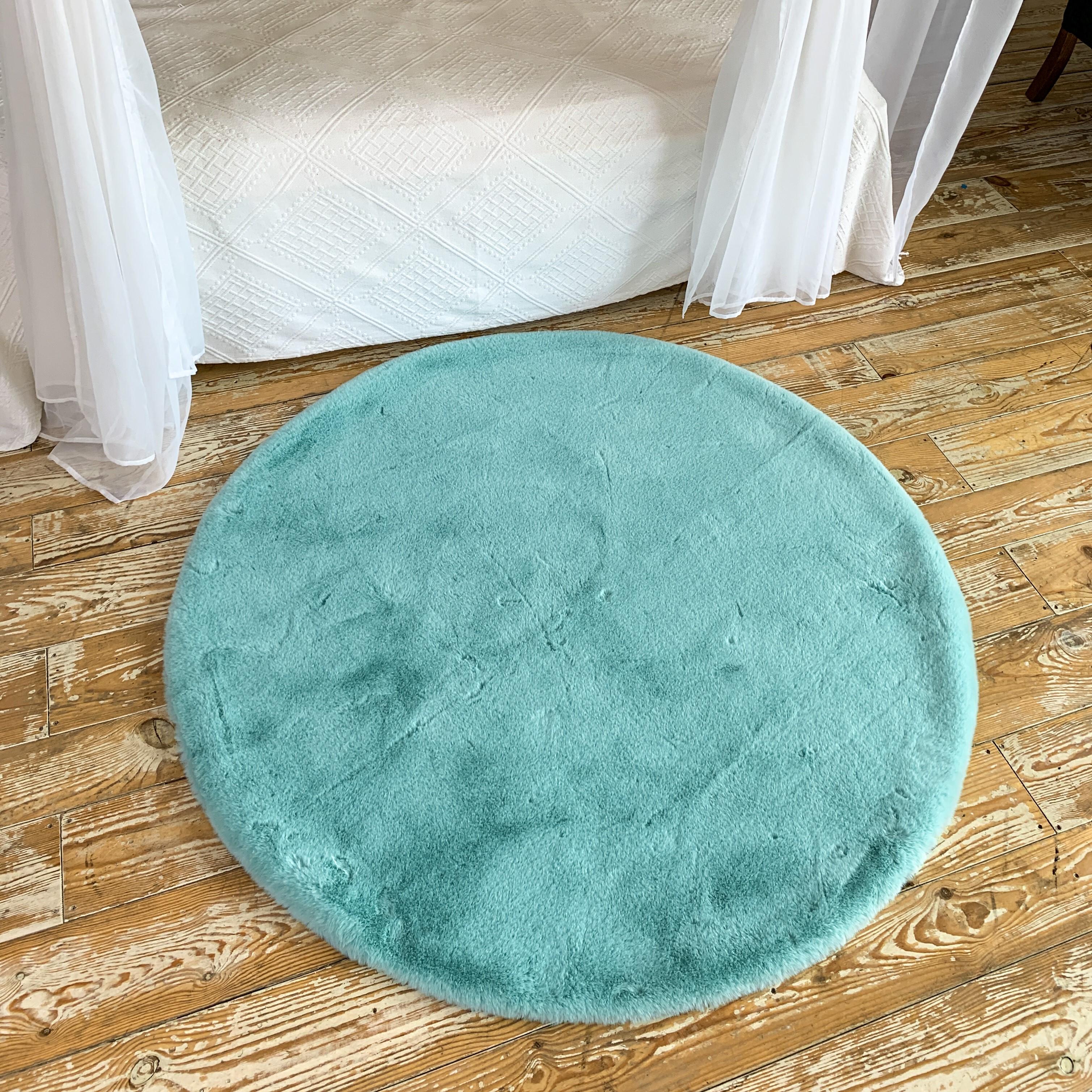 Круглый коврик из искусственного меха кролика (7145916)