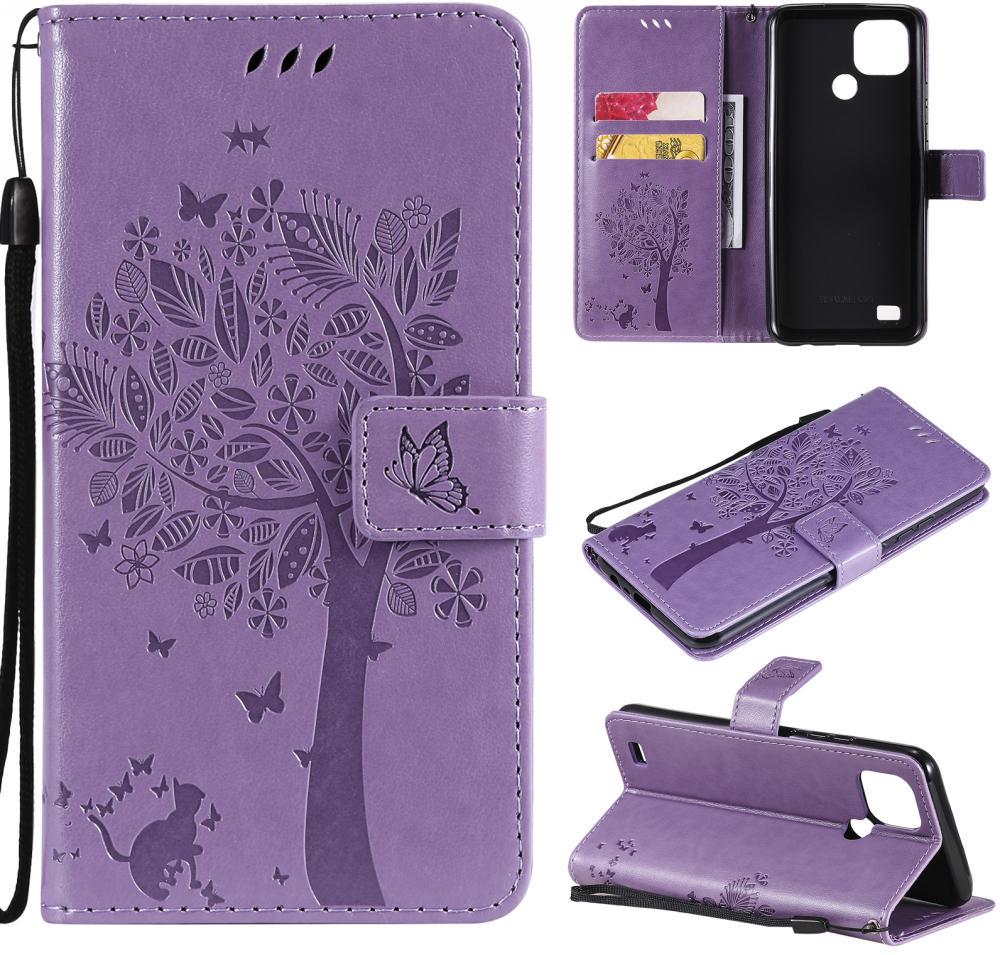Чехол книжка Pattern для Realme C21Y (кот и дерево) Lilac (24856-3B) Чехол книжка Pattern для Realme C21Y (кот и дерево) Lilac (24856-3B)