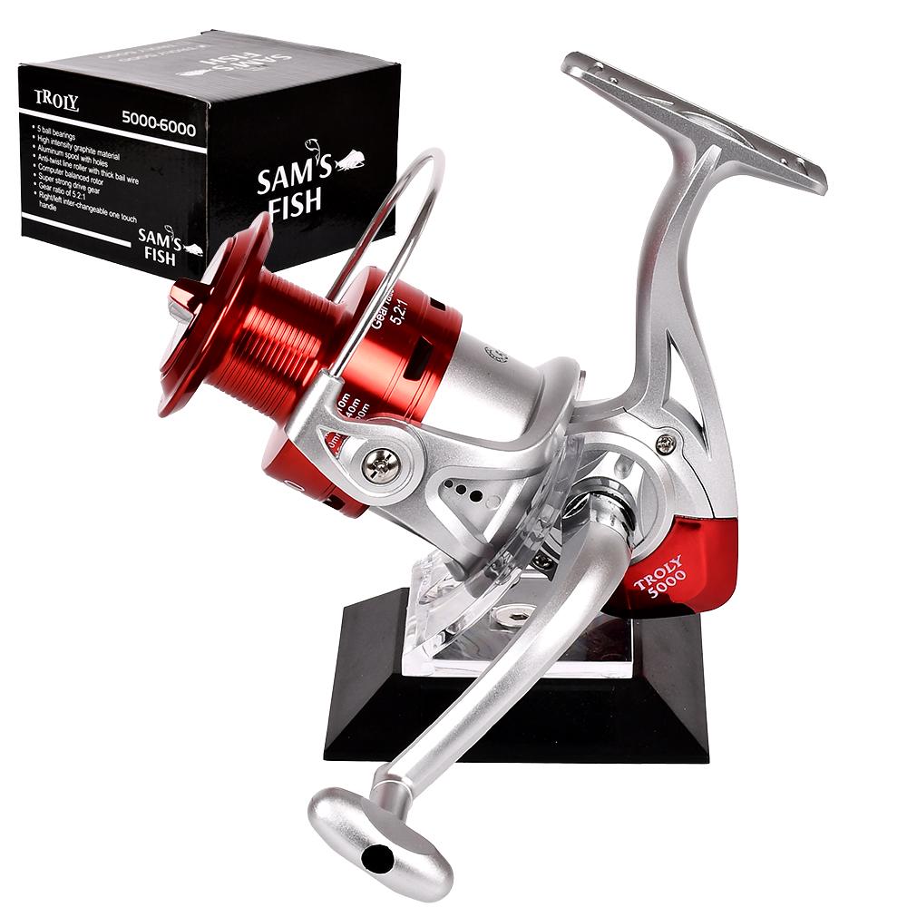 Котушка риболовна Sams Fish 5000 5bb металева шпуля і ручка Grey-Red (SF23971) - фото 2 Котушка риболовна Sams Fish 5000 5bb металева шпуля і ручка Grey-Red (SF23971) - фото 2