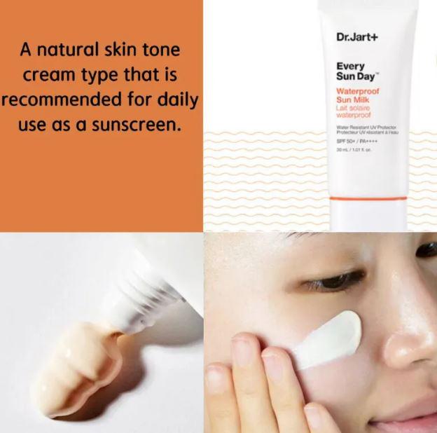 Крем солнцезащитный для чувствительной кожи Dr.Jart+ Every Sun Day Waterproof Sun Milk SPF50+ PA++++ 30 мл (DRJ3216) - фото 2