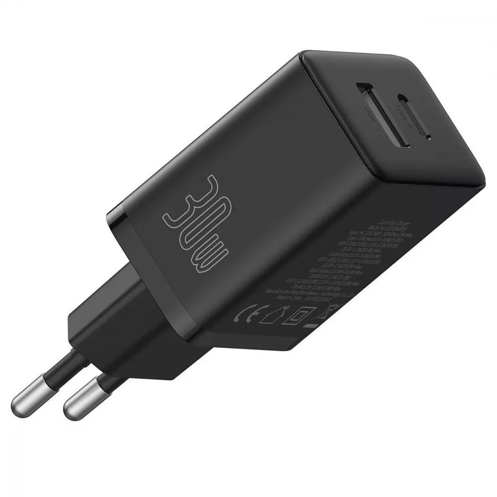 Мережевий зарядний пристрій BASEUS Cube Fast Charger 30W Type-C+USB Black - фото 4