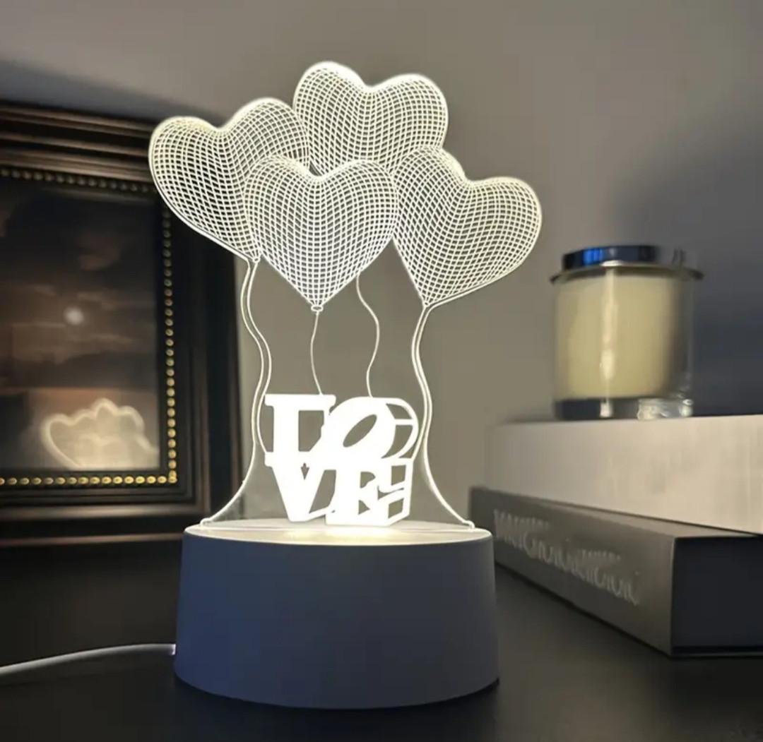 LED-ночник 3D LOVE Сердца (27829526) - фото 3
