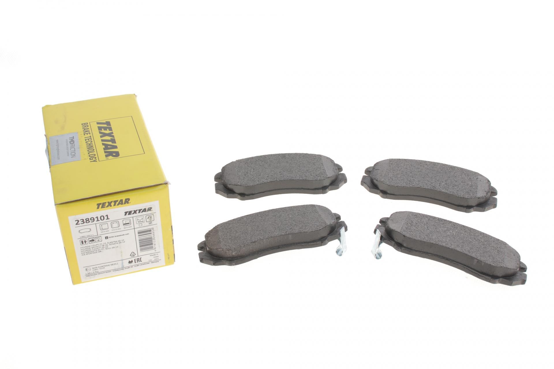 Колодки тормозные передние TEXTAR Hyundai Sonata/Tucson/Kia Sportage 01- Mando Q+ (2389101 TEXTAR) Колодки тормозные передние TEXTAR Hyundai Sonata/Tucson/Kia Sportage 01- Mando Q+ (2389101 TEXTAR)