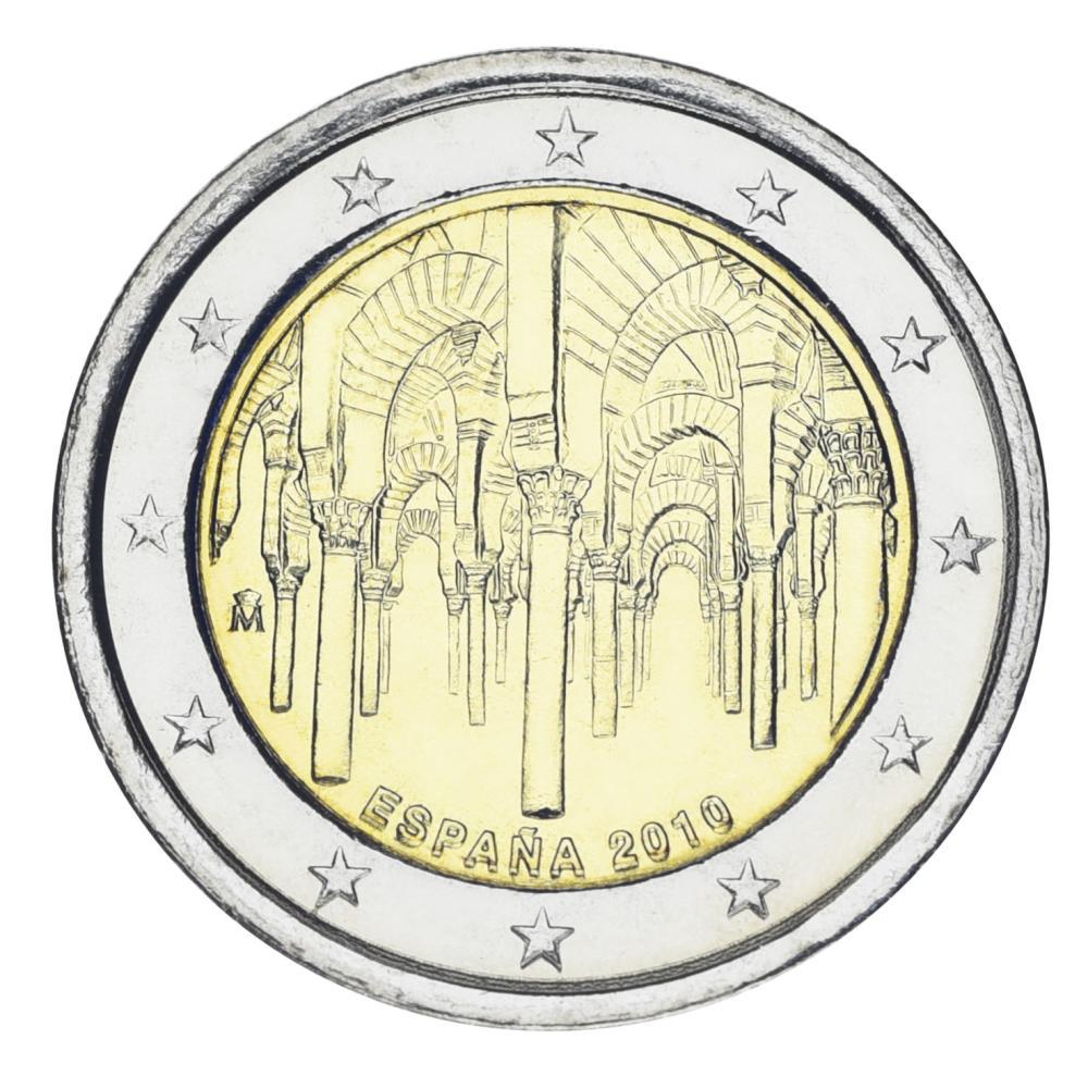 Коллекционная монета Испания 2 евро 2010 Исторический центр Кордовы UNC (KM#1152)
