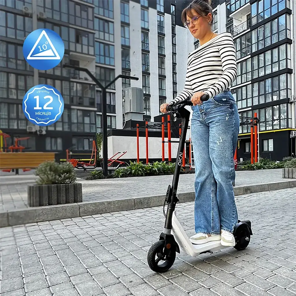 Электросамокат OKAI Zippy ES50С 8" 250W/500W 5,2Ah 20 км 25 км/ч 10° 13,5 кг - фото 10 Электросамокат OKAI Zippy ES50С 8" 250W/500W 5,2Ah 20 км 25 км/ч 10° 13,5 кг - фото 10