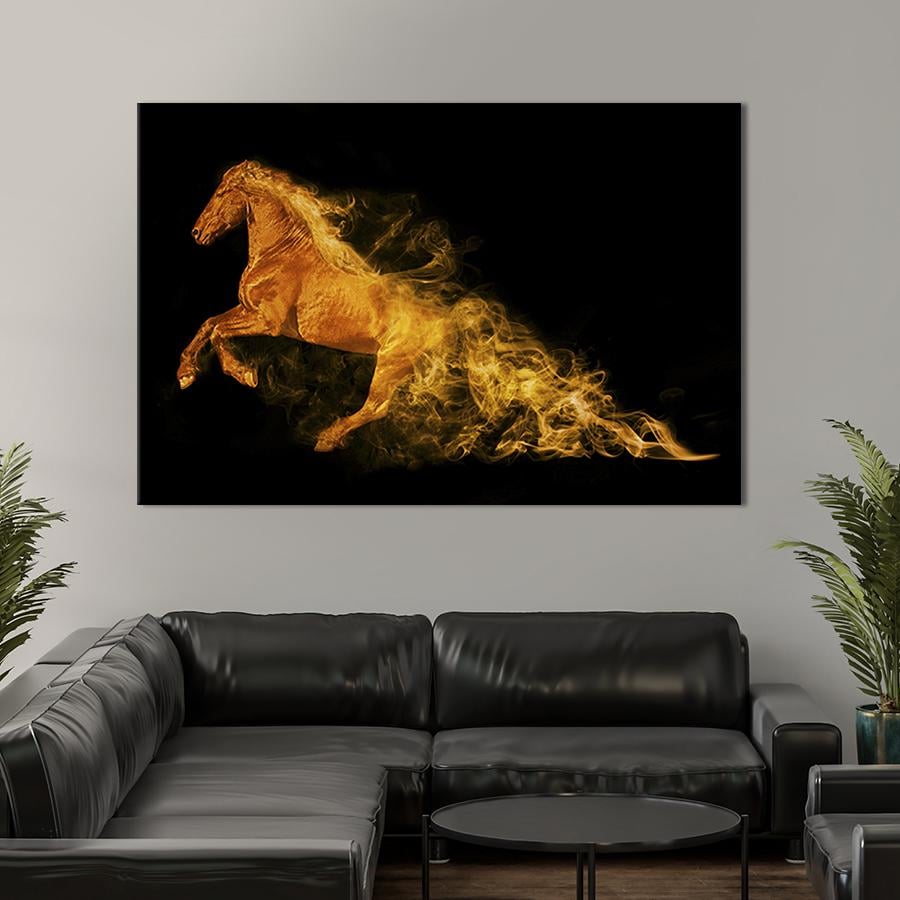 Малюнок на полотні інтер'єр Файтерський кінь 75x50 см (208-1)