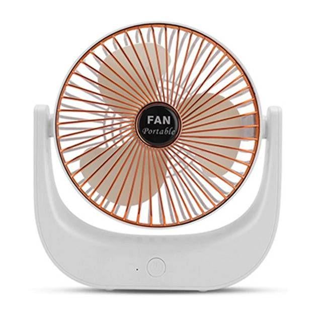 Вентилятор Fan настольный аккумуляторный Бело-медный (F138)
