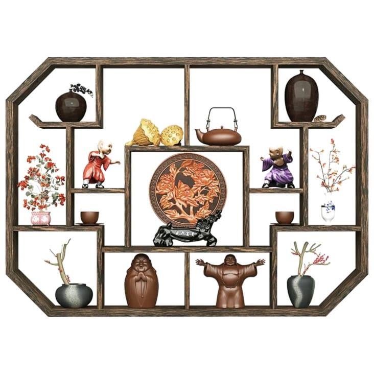 Полка для кружек из дерева Шигари Сепия (СДК-011208)