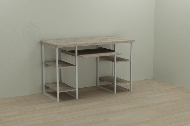 Компьютерный стол Ferrum-decor Тим 75x140x60 белый ДСП Дуб Шервуд 32мм