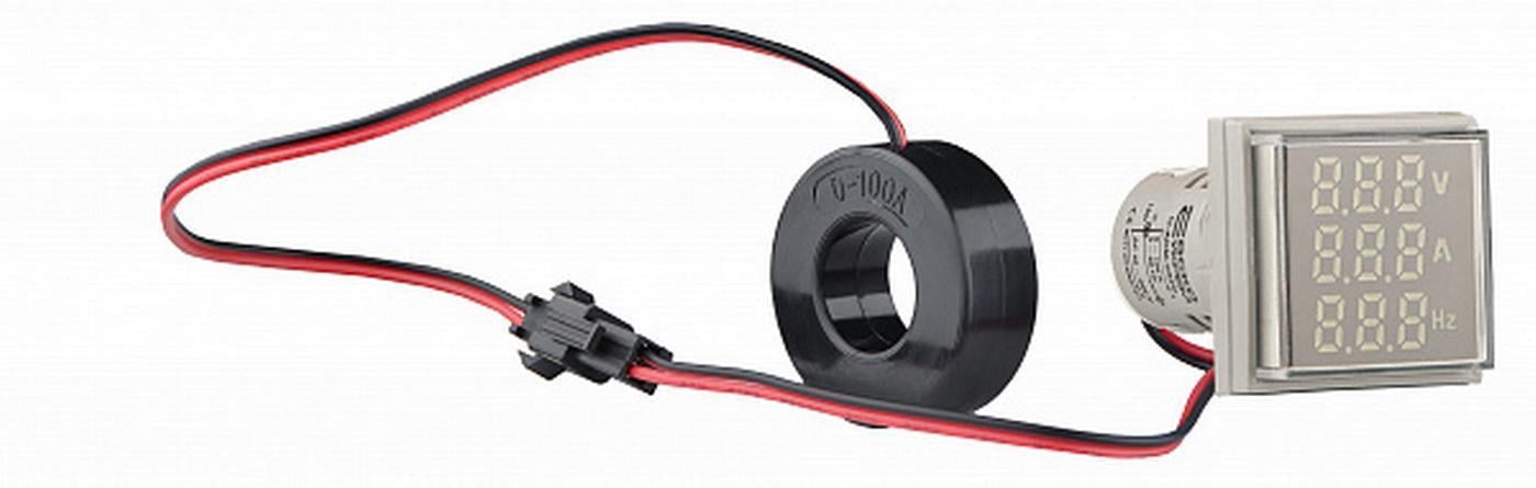 Светосигнальная арматура АСКО-УКРЕМ с индикатором напряжения АС тока и частоты серии U-ADM-VAHz квадратная ᴓ22 мм (00000055185)