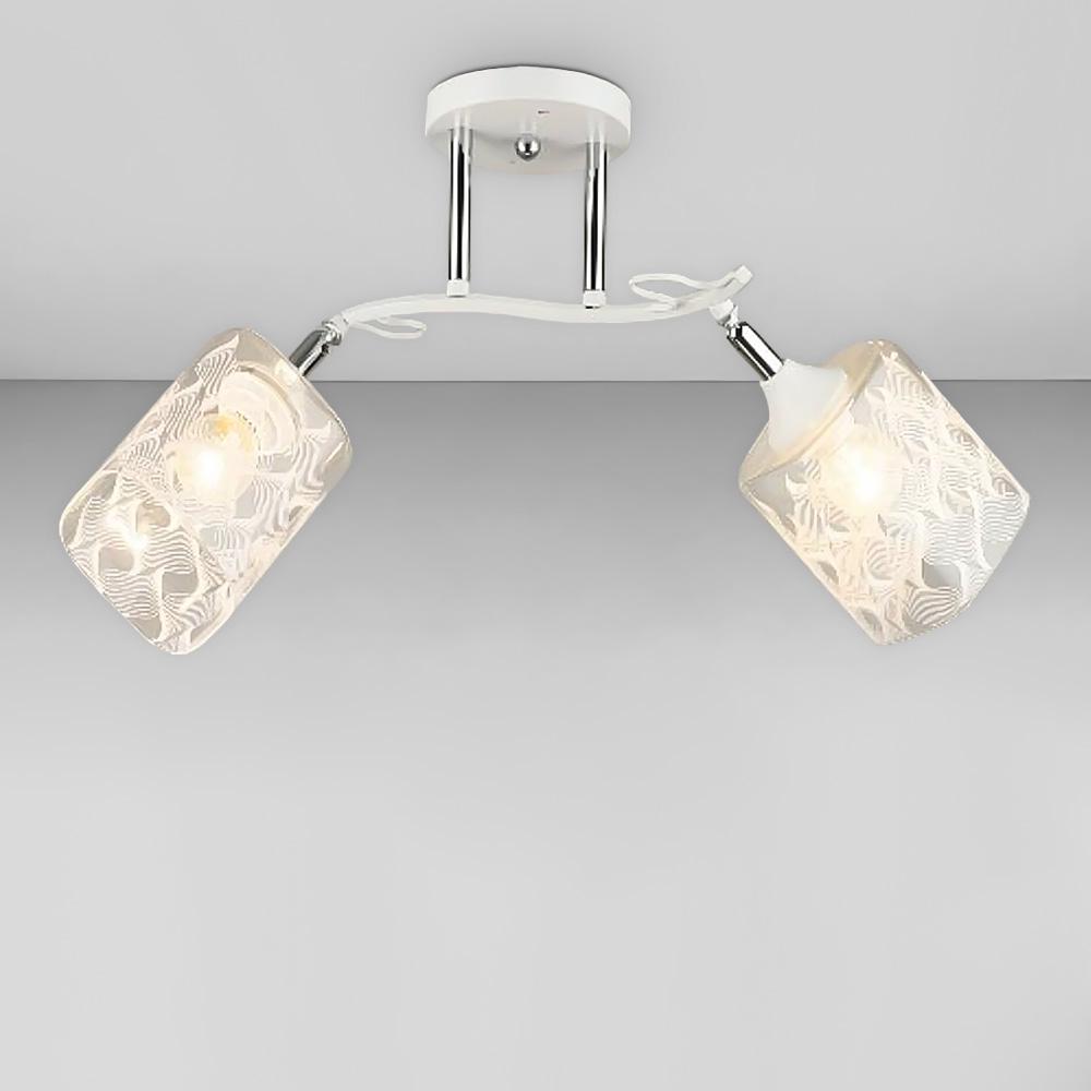Люстра потолочная Light House SRS-19022/2 с узором Белый/Хром/Прозрачный