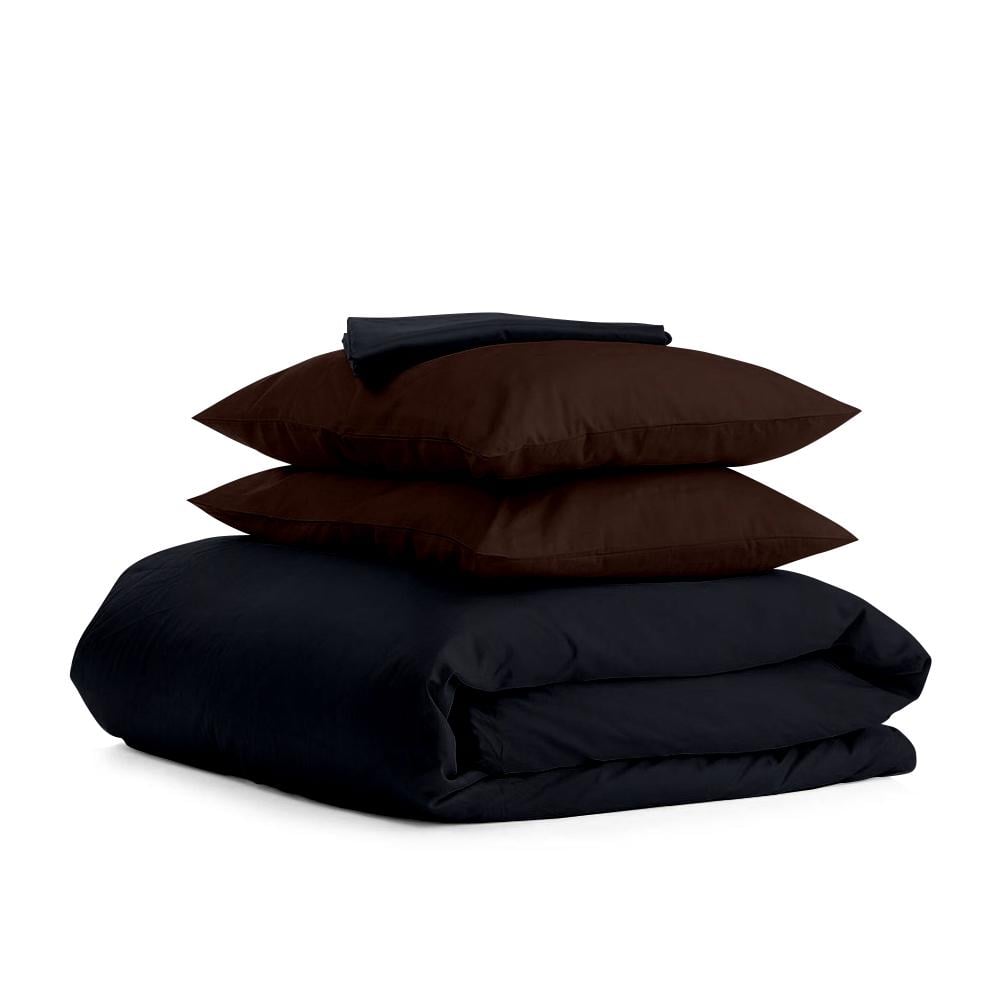 Комплект евро постельного белья Cosas Satin Black Chocolate-P 200х220 см (4822055245771)