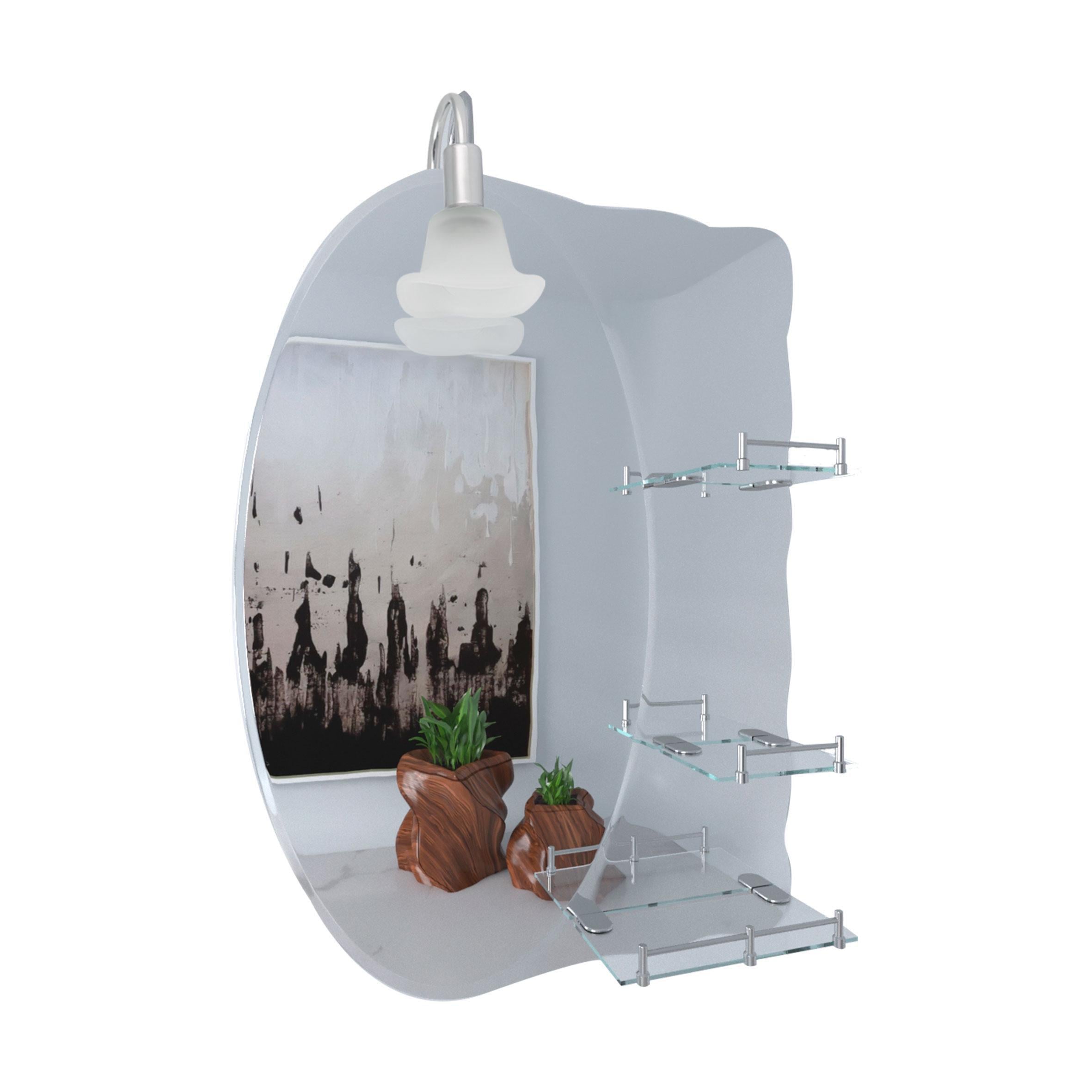 Зеркало настенное Lidz Sofi с тремя полками ассиметическое со светильником 680х875х100 мм (LD78SO6887) Зеркало настенное Lidz Sofi с тремя полками ассиметическое со светильником 680х875х100 мм (LD78SO6887)