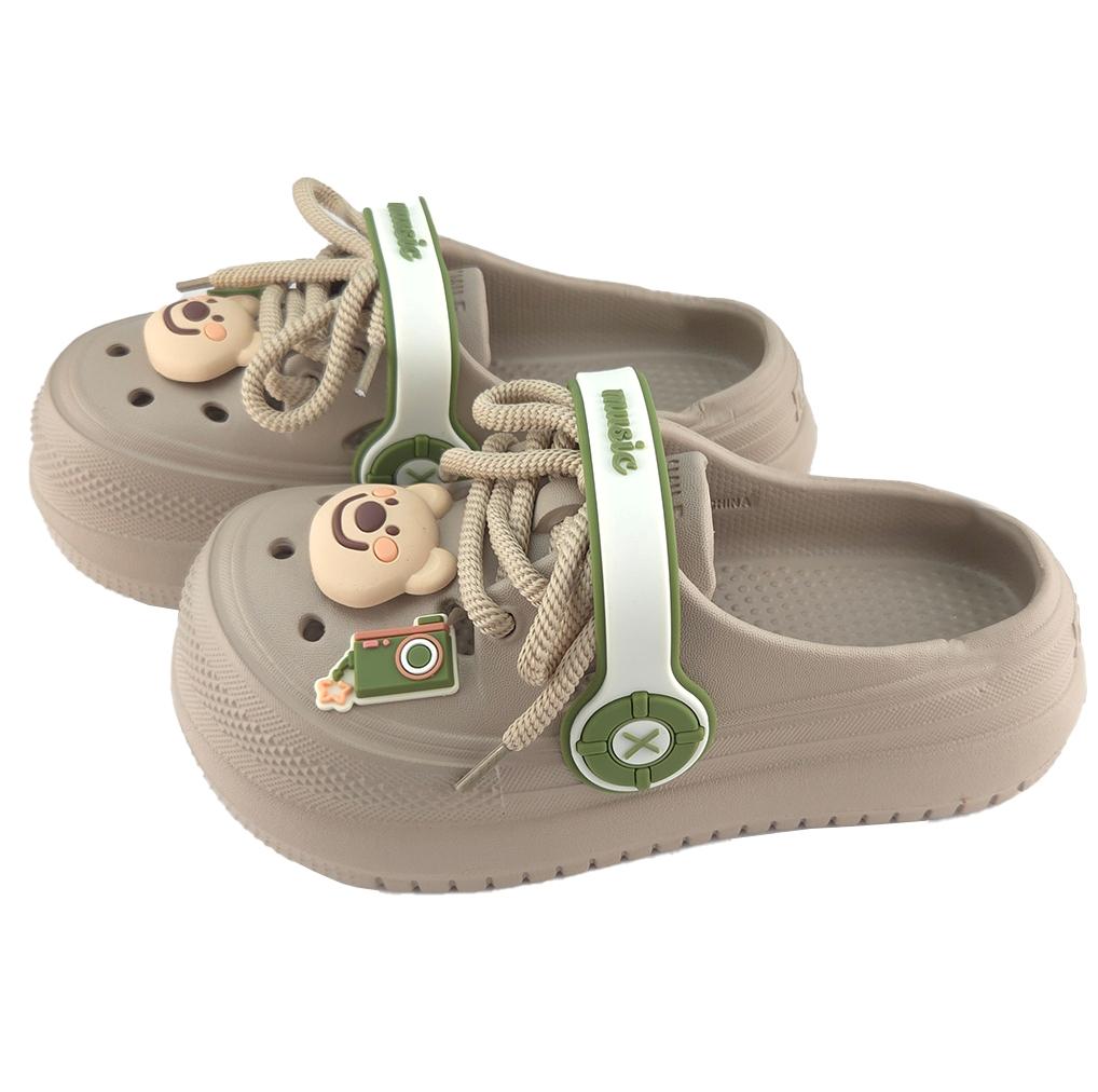 Кроксы женские с джибитсами р. 35/36 23 см Бежевый (7160-1) - фото 3 Кроксы женские с джибитсами р. 35/36 23 см Бежевый (7160-1) - фото 3