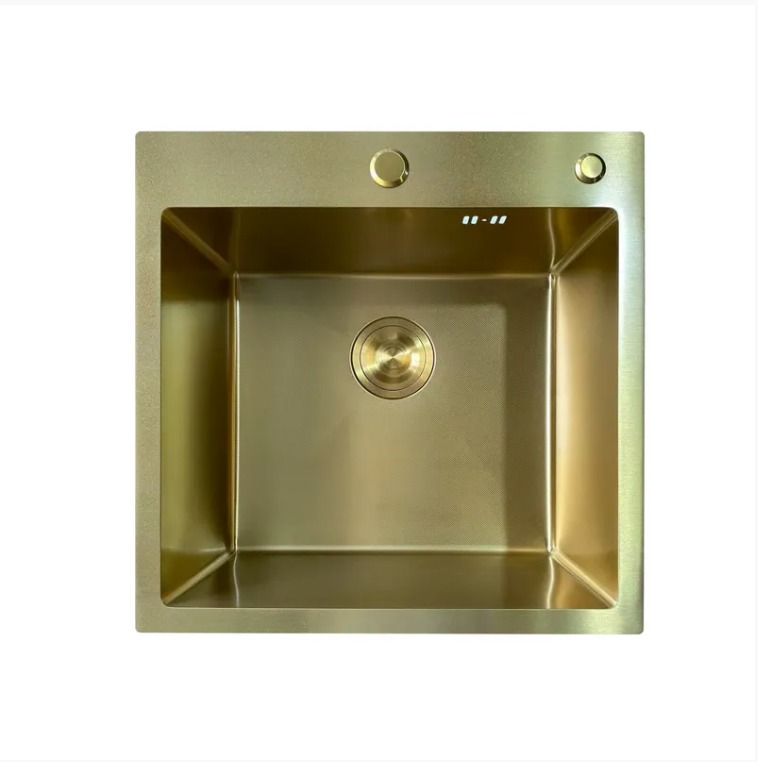 Мойка кухонная Mixxus MH5050 Micro Decor Brushed Gold 3,0/0,8 мм из нержавеющей стали интегрированная Золотистый матовый (MI8214)