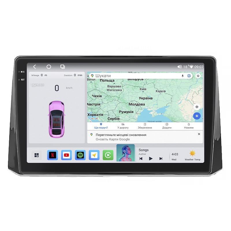 Автомагнітола штатна Lesko для TOYOta Corolla Google E210 2018-2025 10" 4/64 QLED CarPlay 4G Wi-Fi GPS 360