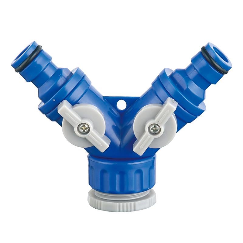 Тройник с 2-мя запорными кранами 1/2-3/4 (GS6208-2)