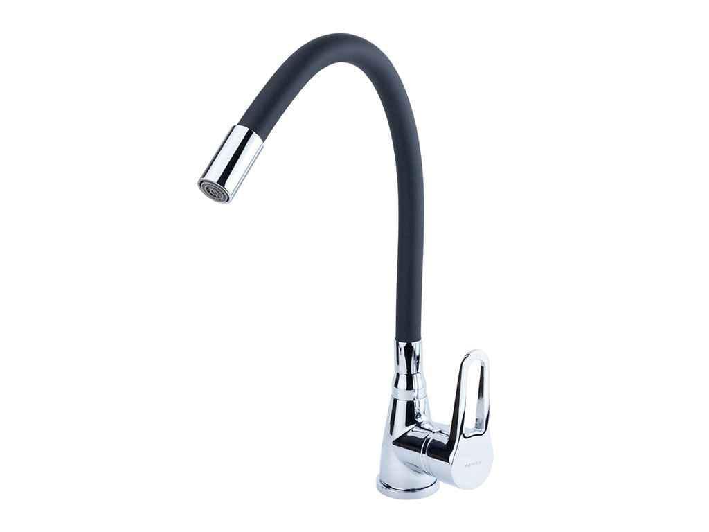 Змішувач Aquatica HL Ø 35 мм для кухні гусак силіконовий на гайці (9734120)