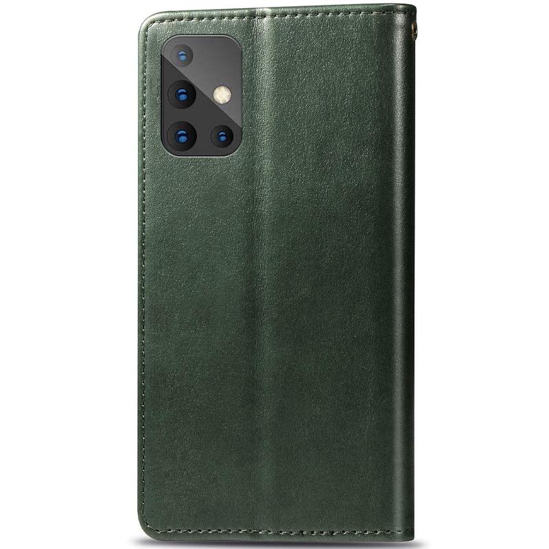 Кожаный чехол книжка GETMAN Gallant (PU) для Samsung Galaxy A51 Зеленый - фото 2