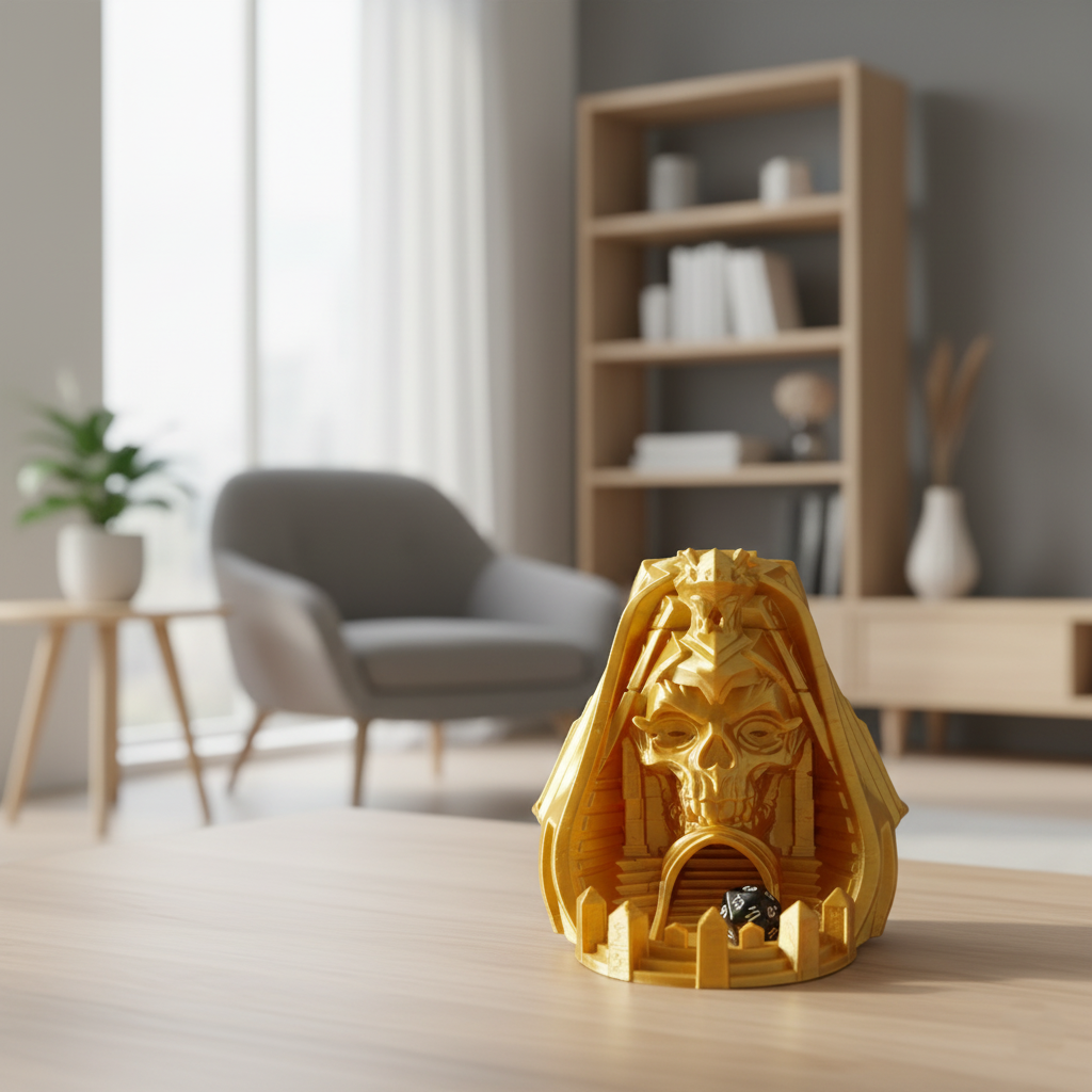 Вежа для гральних кубиків Череп Фараона Золотий (0303-2) - фото 2 Вежа для гральних кубиків Череп Фараона Золотий (0303-2) - фото 2