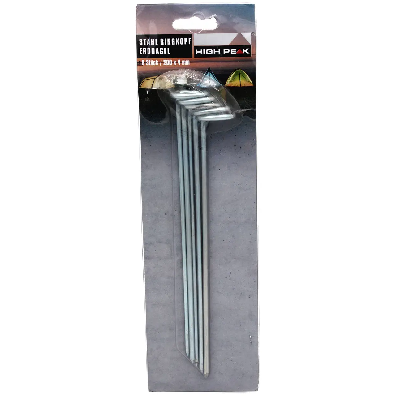 Кілочки для намету High Peak Steel Round Peg 20 см 6 шт (1073-928997)