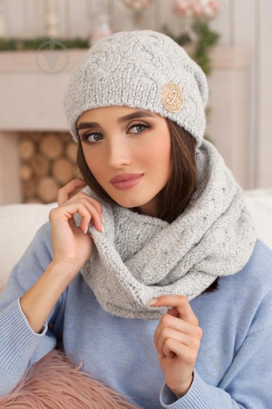 Комплект «Кристель» (шапка и шарф-снуд) Braxton айсберг 56-59