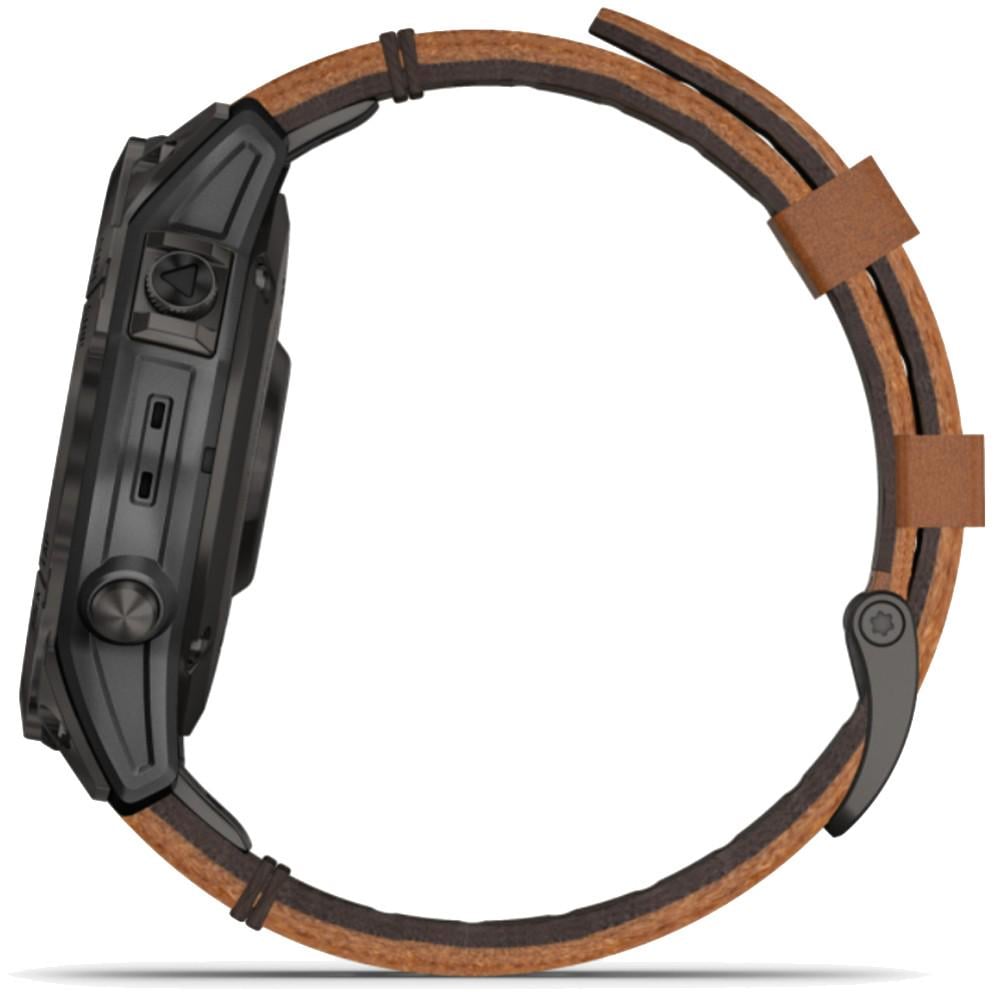 Смарт-годинник Garmin Epix 2 Sapphire Black/Carbon Gray with Chestnut leather band (010-02582-30) - фото 9