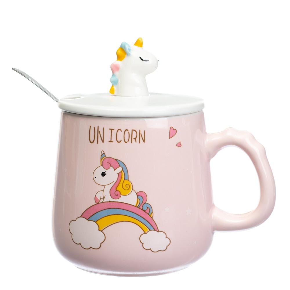 Керамическая чашка Elisey Little unicorn 350 мл Персиковый (8805-033)