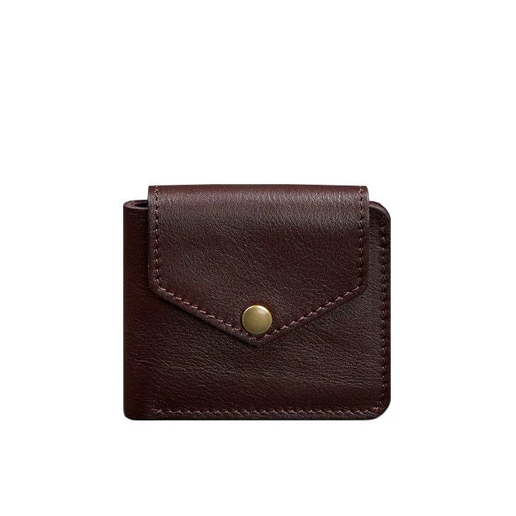 Портмоне шкіряне 4.2 на кнопці Бордовий (A-027411) Портмоне шкіряне 4.2 на кнопці Бордовий (A-027411)