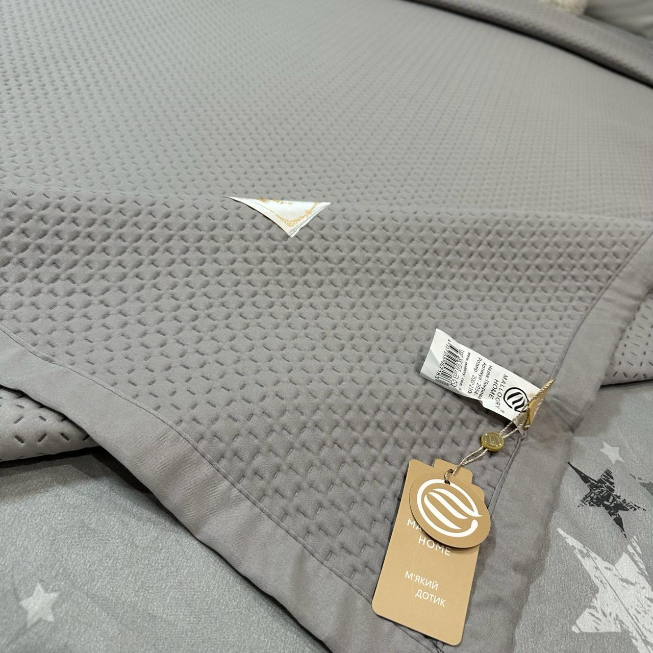 Покривало на ліжко євро 200x230 см Сірий (28796093) - фото 5 Покривало на ліжко євро 200x230 см Сірий (28796093) - фото 5