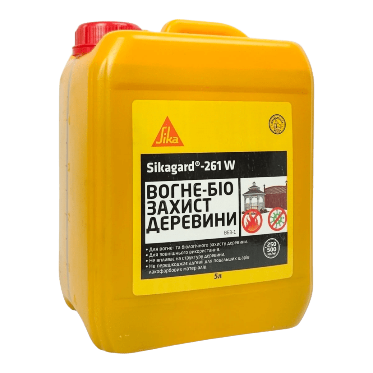 Вогнебіозахист для деревини на водній основі Sikagard-261 W висококласний захист каністра 5 л