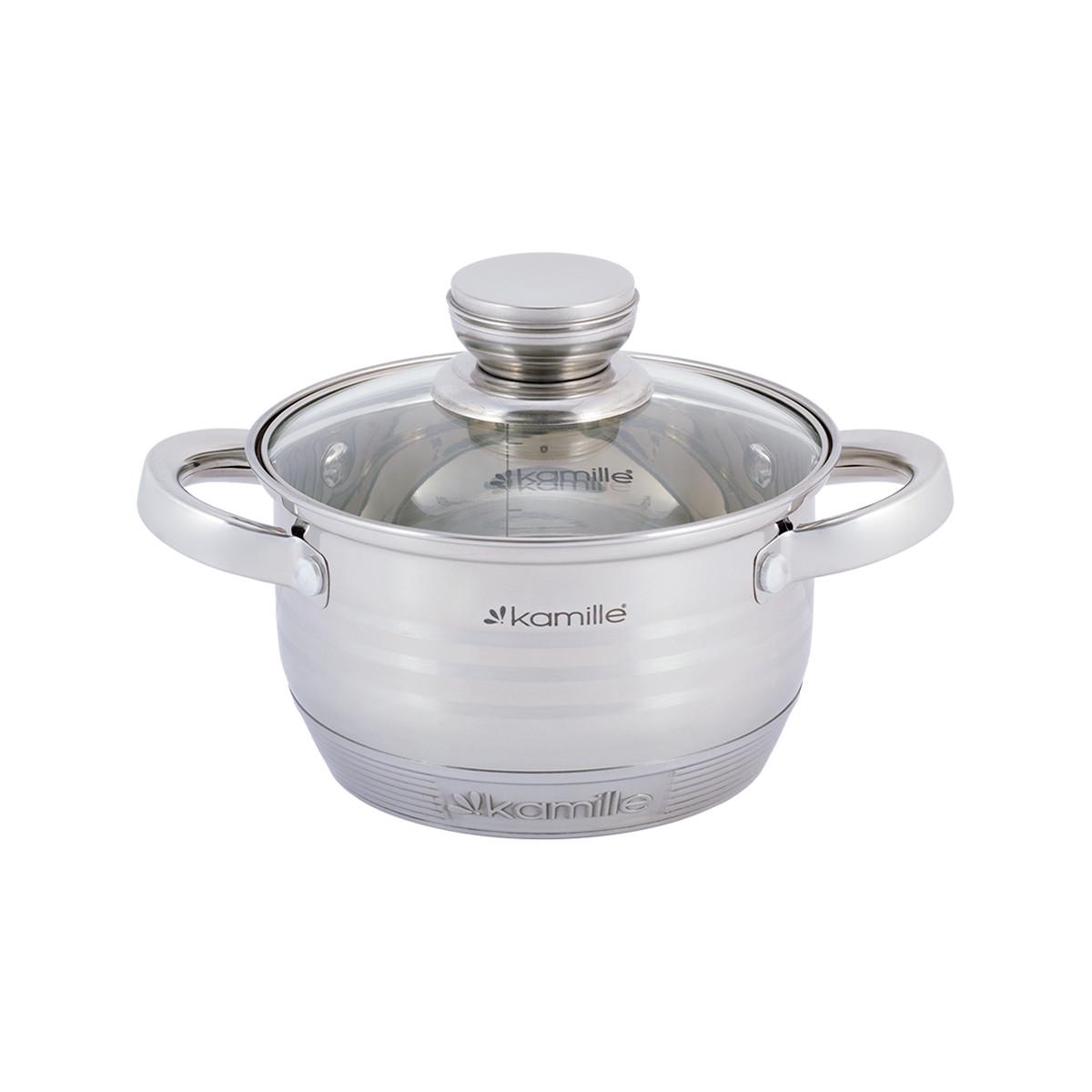 Набір каструль із кришками Kamille КМ-4915 із нержавіючої сталі з 6 предметів Сталевий (150-84-4915) - фото 5