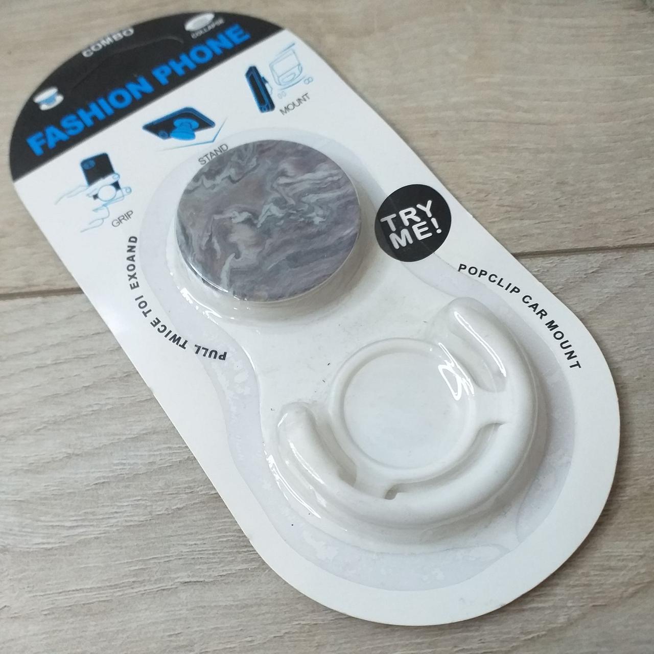 Попсокет держатель Fashion для телефона 3D темные волны Белый (KG-10511) Попсокет держатель Fashion для телефона 3D темные волны Белый (KG-10511)