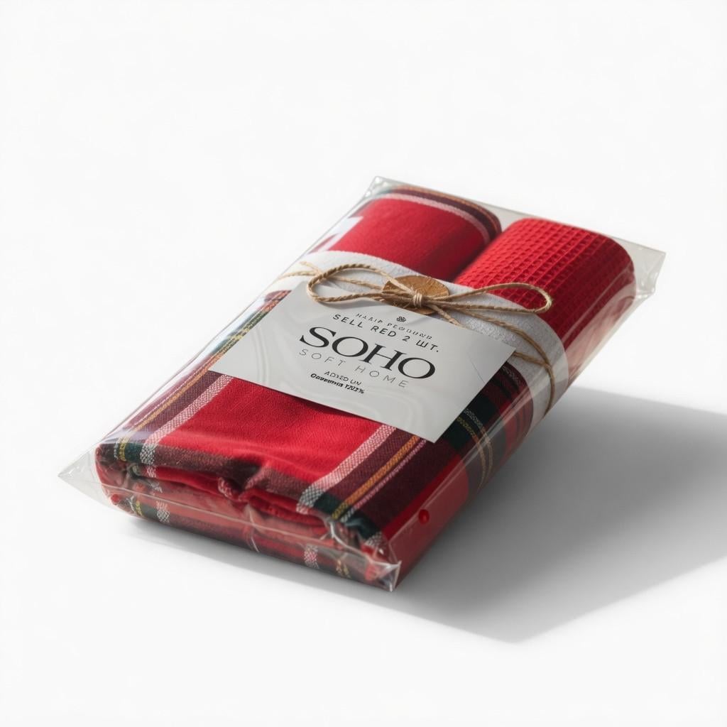 Набір рушників кухонних бавовна SOHO Sell Red 40х60 см 170 г/м2 2 шт. (BS 85541)