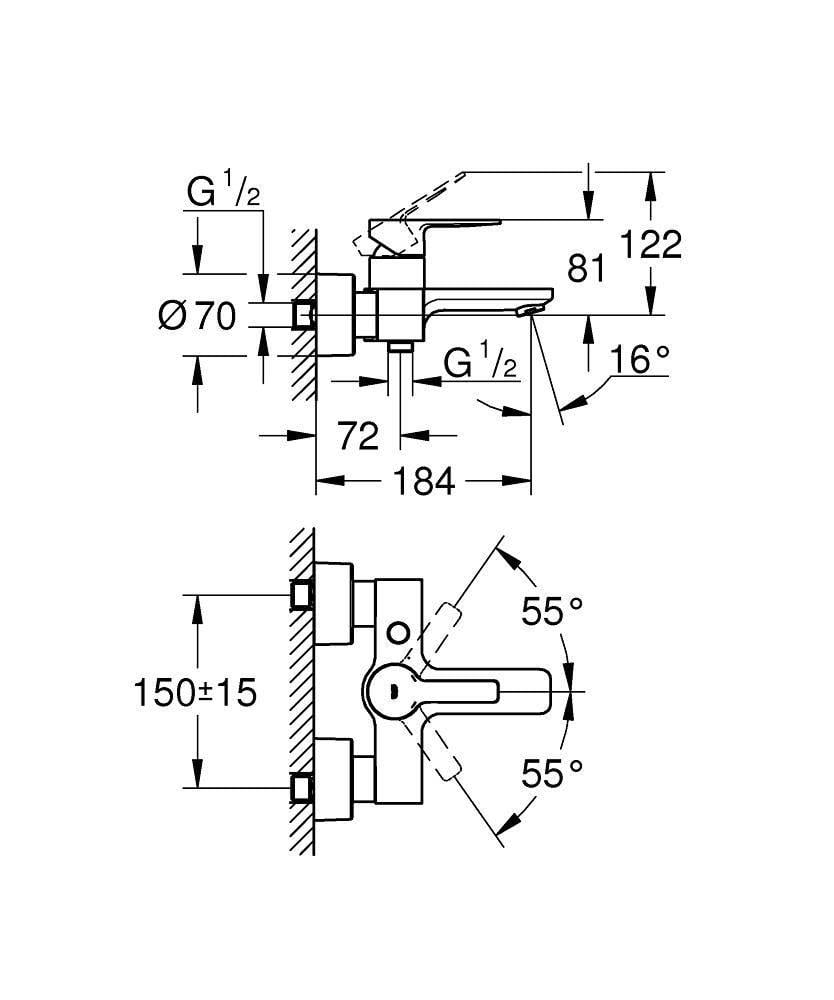 Змішувач для ванної Grohe Lineare 33849001 одноважільний Хром (124243) - фото 2