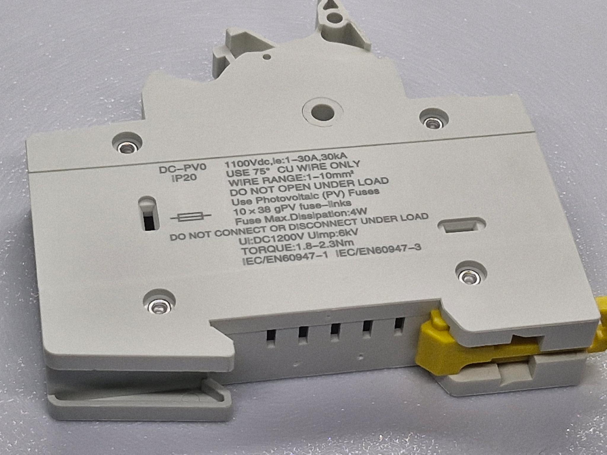 Тримач запобіжника TOMZN +1 32 А DC до 1000V однополюсний 1Р для сонячних панелей PV gPV TOPV-32 на DIN рейку 10x38 мм (98042728) - фото 17