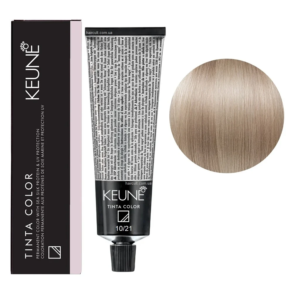 Фарба для волосся стійка Keune Tinta Color 10.21 Lightest Pearl Ash Blonde 60 мл