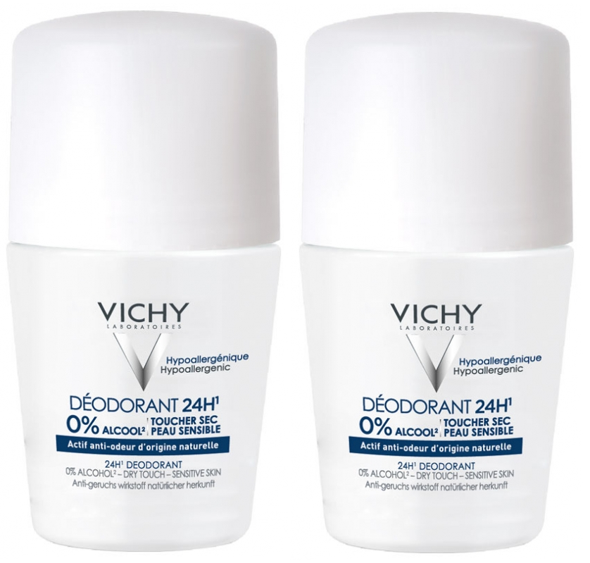 Набор дезодорантов шариковых Vichy 24H Сухое прикосновение для чувствительной кожи 2 шт./50 мл (35546274)