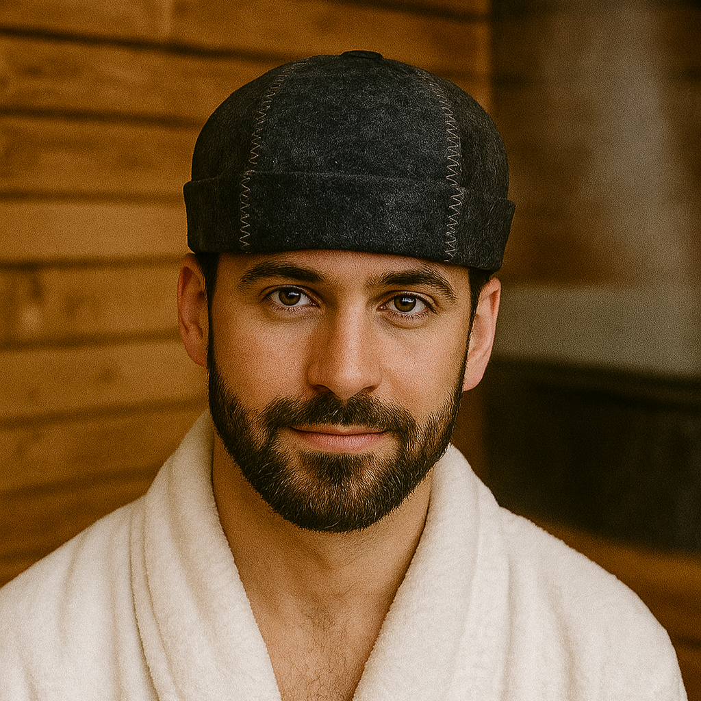 Шапка для бани Luxyart Бини фетр Темно-серый (XL-019)