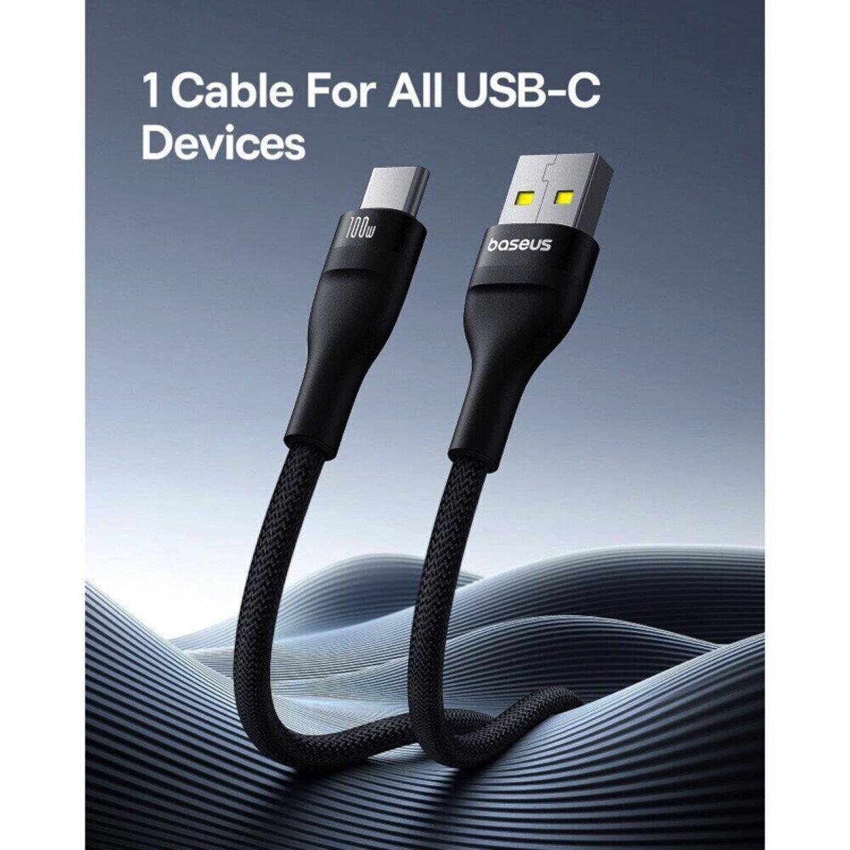 Кабель BASEUS Flash 2 USB-Type C/2/100В Черный (P10311804111-01) - фото 7